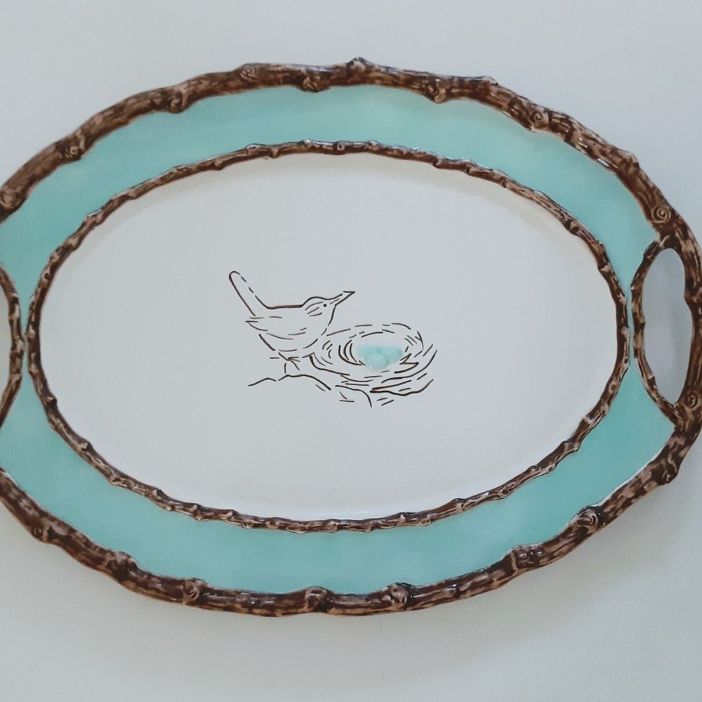 Mud Pie Bird Nest Serving Platter New - Picture 1 of 3